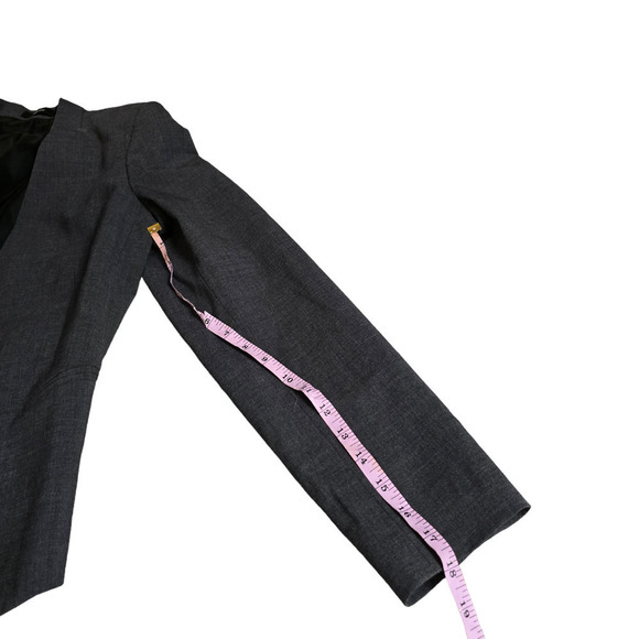 Theory Open Blazer In Sevona Stretch Wool charcoal grey size 10 medium - Picture 8 of 9